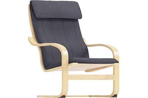 HOMETOWN MARKET The Duable Poang Chair Cover Replacement is Custom Made Compatible for IKEA Poang Armchair Slipcover Only. (Polyester Flax Dark Gray)