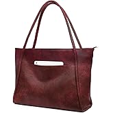 Large Tote Bag for Women Work with Zipper 16L Vegan Leather Ladies Travel Purses and Handbags