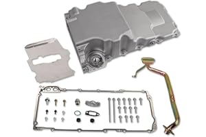 JGhyperX 302-3 81075 LS Swap Retrofit Oil Pan Kit Aluminum Compatible with GM LS1 LS2 LS3 Chevy A/F/G-Body 1955-87 4.8L 5.3L 5.7L 6.0L 6.2L V8 Engine(Natural)