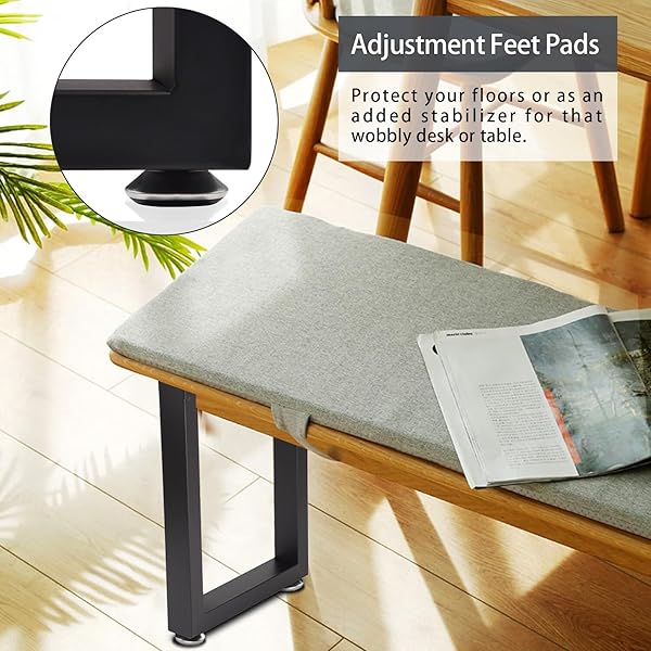 TAELAKENI 22 INCH METAL COFFEE TABLE LEGS BENCH LEGS, DOUBLE TRIANGLE