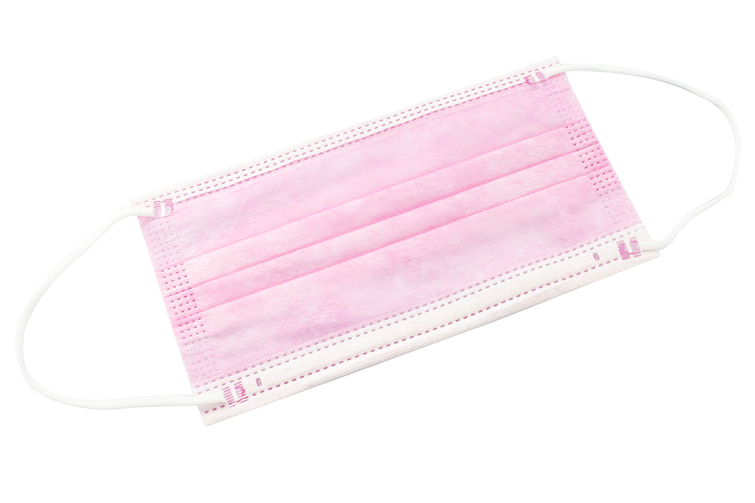 Disposable Hygienic Mask, 3 Layers (Pink) 50 PCS