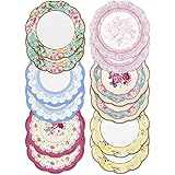 Talking Tables TS6-VINTAGE-PLATE Truly Scrumptious Tea Party Vintage Floral Paper Plates Small, Mixed Colors