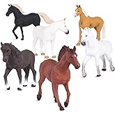 Terra by Battat – 6 Pieces 6-Inch Horse Toys – Realistic Mustang Figurines – Plastic Animal Figures – Collectible Gift for 3+