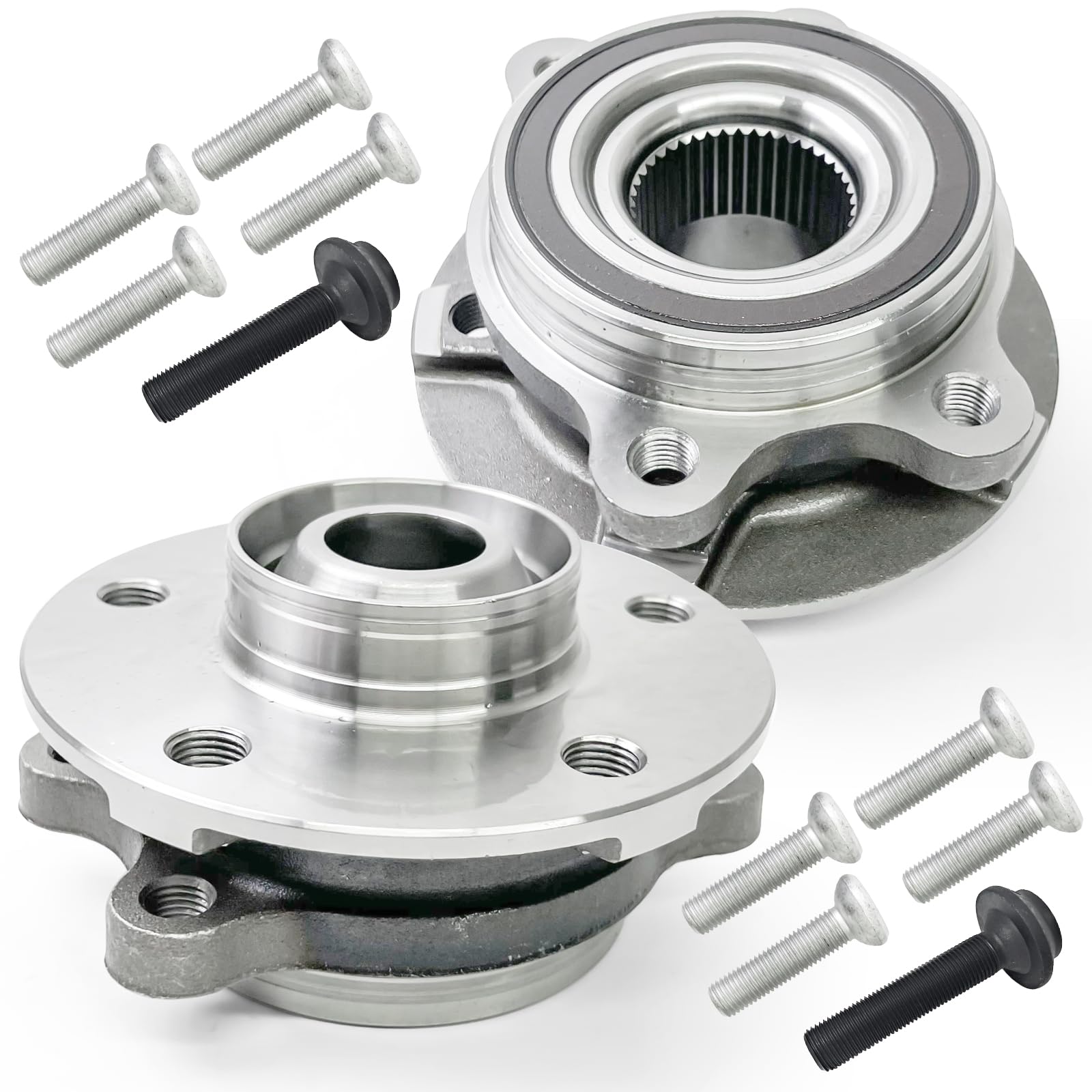 Photo 1 of 2Pcs 513301 Front/Rear Wheel Bearing Hub Assembly Compatible with Audi A4 A5 A6 2012-2014, A4/A5/A6/A7/A8 Quattro 10-14, Allroad 13-16, Q5 2010-2015, for Audi S5 S6 S7 S8 RS5 2013-2015, 5 Lugs w/ABS