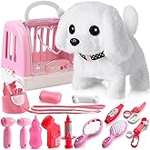 15 Pcs Robot Puppy Dog Toys for Girls Kids Boys, Realistic Robot Puppy Toys with Walk & Bark, Toy Gifts for 3 4 5 6 Year Old, Ideas 3 4 5 6 Year Old Birthday Gifts