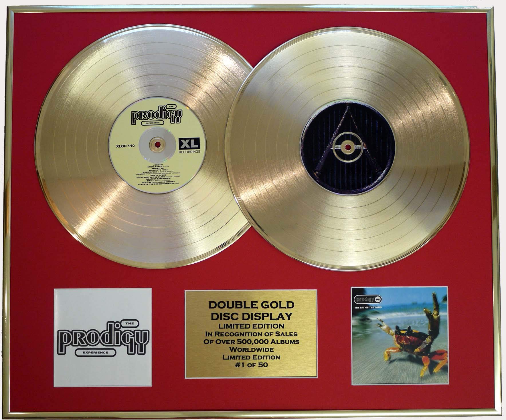 PRODIGY/DOUBLE CD GOLD DISC & PHOTO DISPLAY/LTD. EDITION/COA/THE PRODIGY EXPERIENCE & THE FAT OF THE