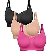 FeelinGirl Bras for Women Wireless Bralettes No Underwire Unlined Seamless Everyday Bras 3-Pack