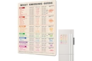 Temperature Chart for Cooking Meat, Grill Cooking Chart BBQ Magnetic Temperature Guide - Waterproof Large Kitchen Gadget Inte