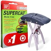SWISSINNO Mole Trap SuperCat 2-Way Tunnel Capture Reusable Outdoor Lawn | Above-Ground Trigger Indicator, Easy-Set Clamp-Style Mechanism, Catcher for Lawn &amp; Garden, Swiss Engineering, Daily Use