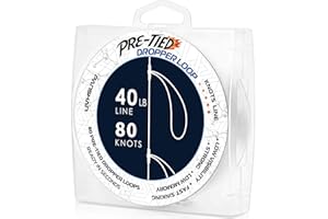PANSHAN 40 lb Pre-Tied Dropper Loop Knots Line. Fishing Line Spool. Loops 16 Inches Apart with 5.5 Inch Loop Size. Perfect for Saltwater & Freshwater Fishing, Snapper & Other Bottom Feeding Fish