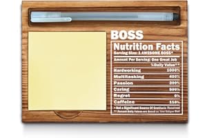 wainvniaw Boss Appreciation Gifts, Boss Sticky Note Holder, Boss Office Decor, Boss Desk Organization, Boss Desk Self-Stick Note Pad Holders WPP40