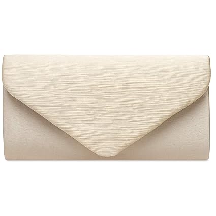 Caspar TA500 elegante Damen Envelope Satin Clutch Tasche Abendtasche