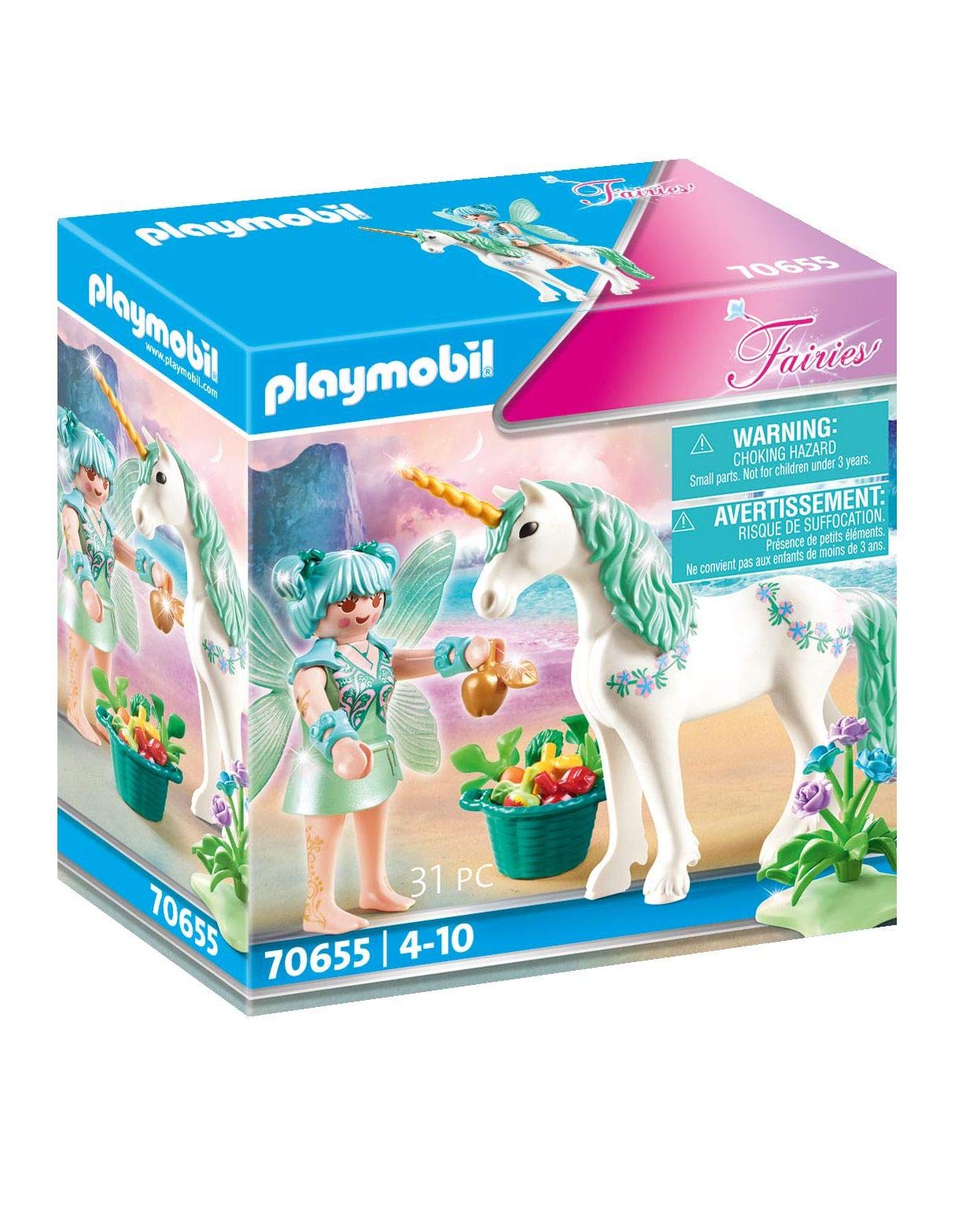 PLAYMOBIL Fairies 70655 Unicorn with Feeder Fairy, from 4 Years