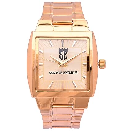 Elegant Golden Square Dial Analog Men�s Watch - SE539G