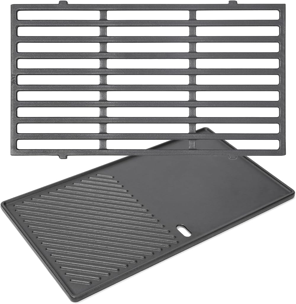 GFTIME Cast Iron Grill Grate & Griddle for Weber Spirit 210 220 2013-2016