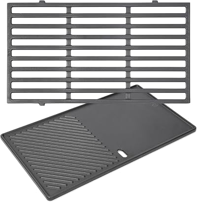 GFTIME Cast Iron Grill Grate & Griddle for Weber Spirit 210 220 2013-2016