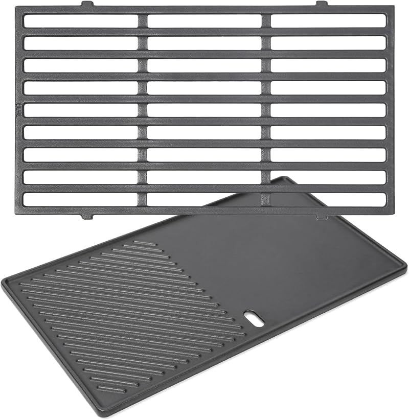 GFTIME Cast Iron Grill Grate & Griddle for Weber Spirit 210 220 2013-2016
