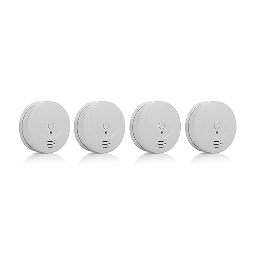 Detectores de humo Smartwares RM149/4 – Pack de 4 detectores – Batería incluida – Botón de prueba – 85 dB