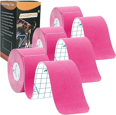 ANAMPION Kinesiology Tape Precut 3 Rolls 60 Strips 5m Pink Waterproof