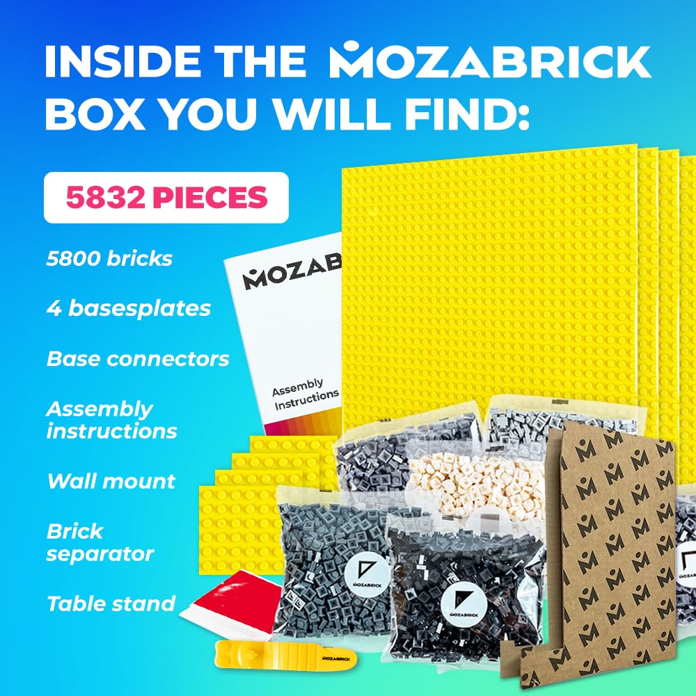 MOZABRICK Set S- Klemmbaustein Mosaik Foto Bausatz, personalisiertes Geschenk, Benutzerdefiniert, Bild Baukasten, Bauset, Pixel Art Kunst Steckbaustein Gemälde 6