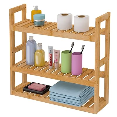 Domax Bamboo 3-Tier Bathroom Shelf for Organized Storage