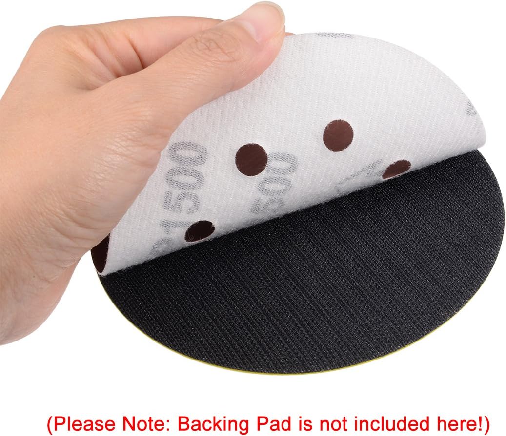 Sourcingmap 10Pcs 7 inch 8 Hole Hook and Loop Sanding Disc 120 Grit Flocking Sandpaper Random Orbital Sander Paper - Image 5