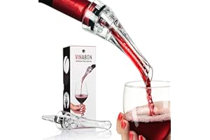 VINABON Wine Aerator Pourer Spout - Professional Quality 2-in-1 Attaches to Any Wine Bottle for Improved Flavor, Enhanced Bou