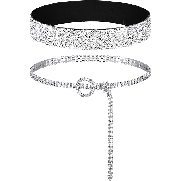 8797 Rhinestone Pu Leather Belt Stretchy Shiny Crystal Waist Bling Jumwrit Rhinestone Pu Leather Belt Stretchy Shiny Crystal  main image 4