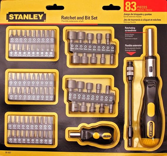 Stanley 83 Piece Rachet and Bit Set Drill Bit Sets