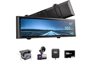 Super Night Vision Rear View Mirror Camera with F1.0 Aperture Lens，AI Vision Radar，BSD HDR/WDR，Touch Screen Smart Mirror Dash