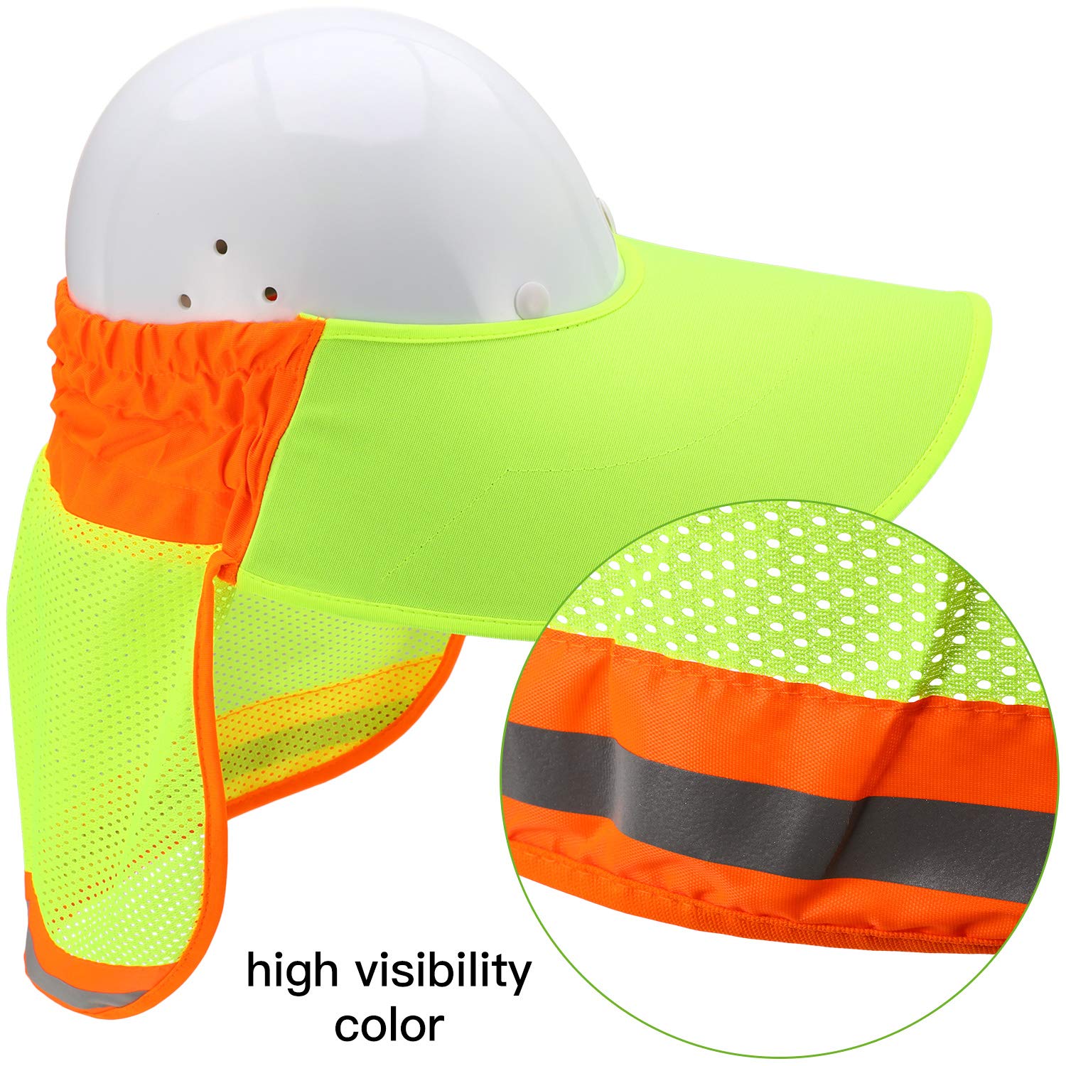 Yellow Skylety Hard Hat Sun Neck Shield Ducktongue Mesh Neck Sunshade