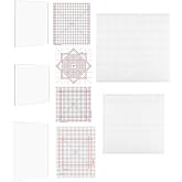 5Set Low Tack Sticky Mat with Grid for Stamping Stenciling Ink Blending Clear Photopolymer Craft Low Tacky Mat Stamp Mat DIY Projects Paper Card Scrapbooking Ink Blending Fixed