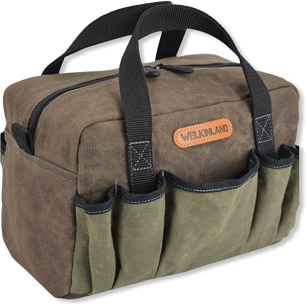 WELKINLAND Waxed Canvas Tool Pouch Set - 4 Colors, 10 Inch Zippered Pouches, Heavy Duty Electrician Bags - View #5