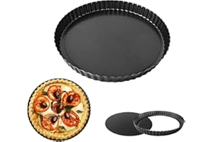 KEJJNYER 9.5 Inch Pie Pan for Oven, NonStick Quiche Baking Dishes, 24CM Tart Pan with Removable Loose Bottom