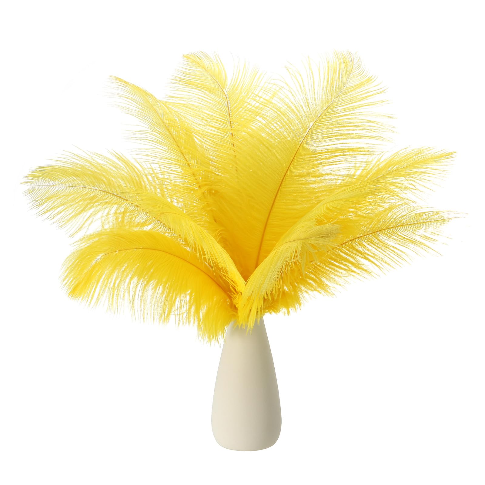 PATIKIL 8-10 Inch(20-25cm) Ostrich Feathers, 30 Pack Artificial Ostrich Feathers Bulk for Wedding Party Centerpieces Decorations Crafts Yellow (6inch Width)