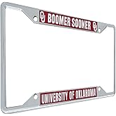 Desert Cactus The University of Oklahoma License Plate Frame Sooners Holder for Front or Back of Car Metal Car Tag Holder Officially Licensed (Slogan 1)
