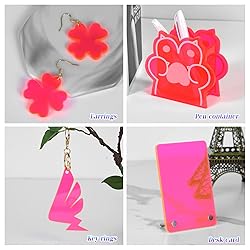 5 Pack Acrylic Sheet Pink Fluorescent Colored