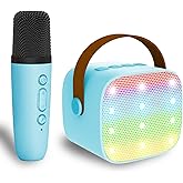 Karaoke Machine for Kids, Mini Karaoke Machine for Kids Adults, Portable Bluetooth Speaker with 1 Wireless Microphones, Christmas Birthday Toys Birthday Gifts for Girls 4, 5, 6, 7, 8+ Years Old Kid