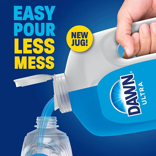 DAWN ULTRA ORIGINAL DISH SOAP REFILL JUG, LARGE SIZE ORIGINAL BLUE LIQUID DISHWASHING DETERGENT, POWERFUL DAWN DISH SOAP FOR GREASE, 51.5 OZ
