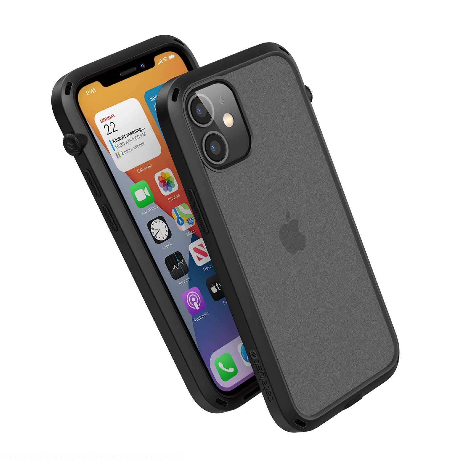 Catalyst Influence Series Case designed for iPhone 12 Mini, Compatible with MagSafe, Patented Rotated Mute Switch, 3m Drop Proof, Crux Accessories Attachment System Stealth Black
