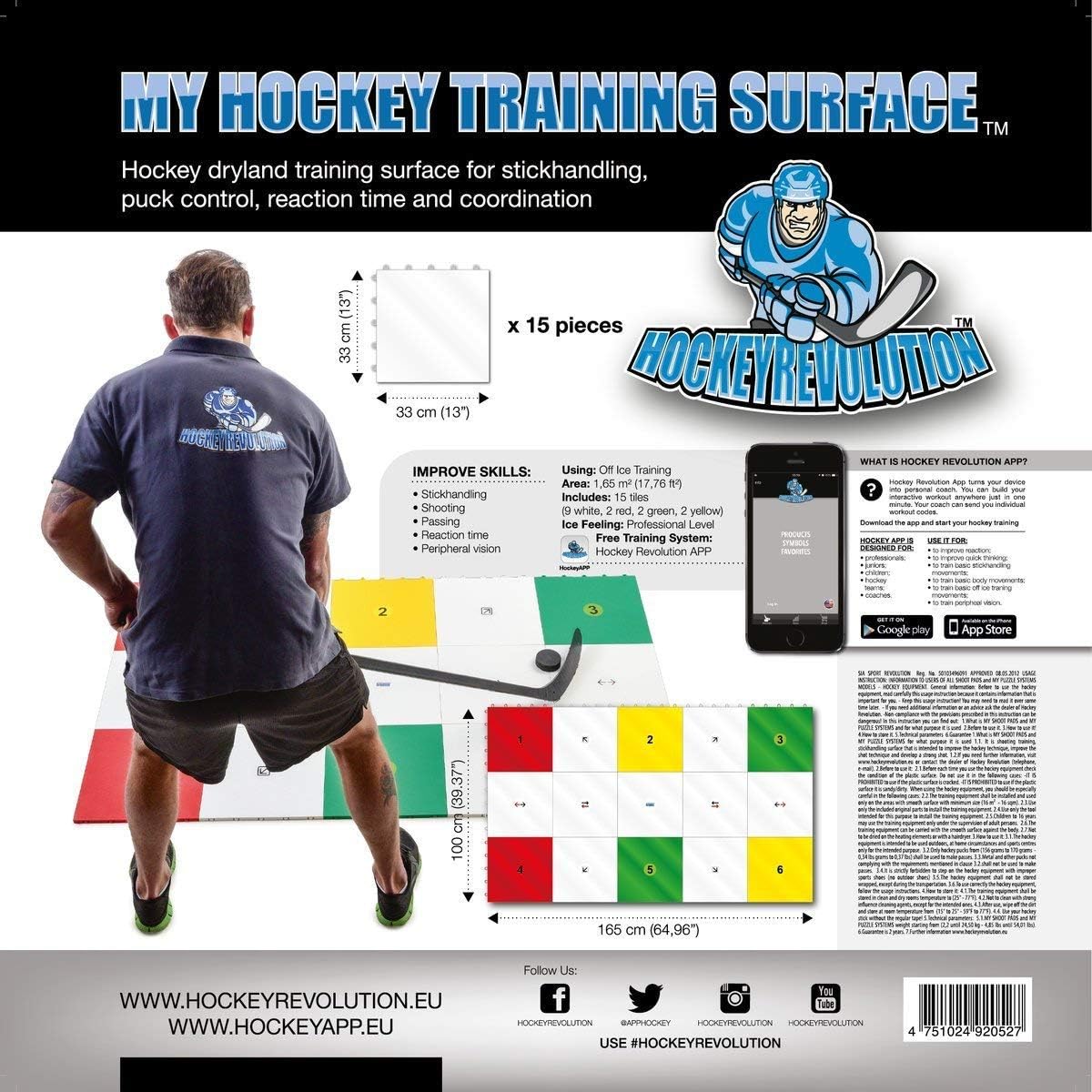 Hockey Revolution Professional Training Flooring Tile - My Training Surface : Sports & Outdoors