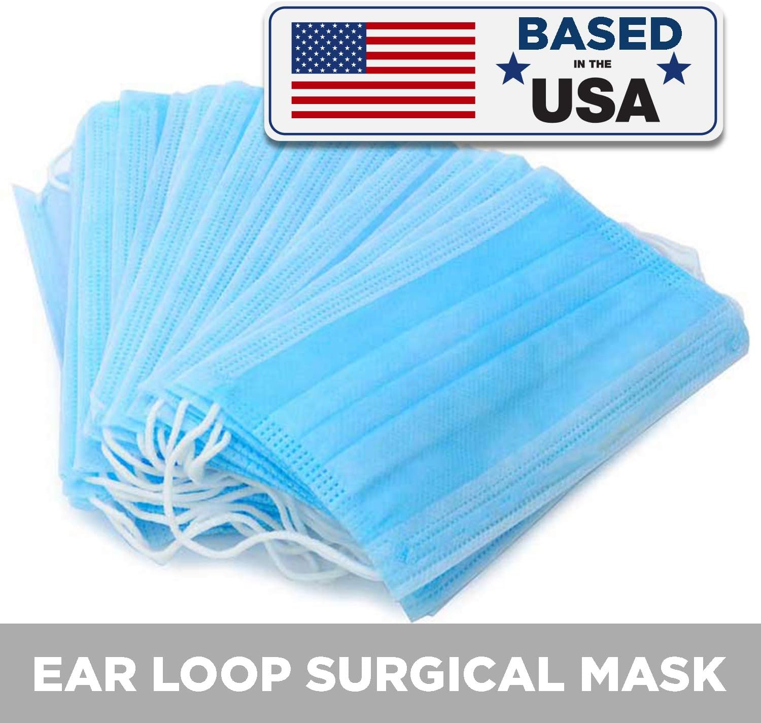 3 Ply Disposable Mask with Elastic Ear Loops - Mask 300 PCS - Soft & Comfortable Filter Safety Mask for Dust Protection - Protective