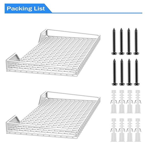 TORACK 2 PACK WALL MOUNTED STORAGE SHELVES, 23.5″ X 12″ WALL SHELF FOR GARAGE, CLOSET, LAUNDRY ROOM, HEAVY DUTY GARAGE WALL SHELVING, HOLDS UP TO 65 LBS(WHITE)