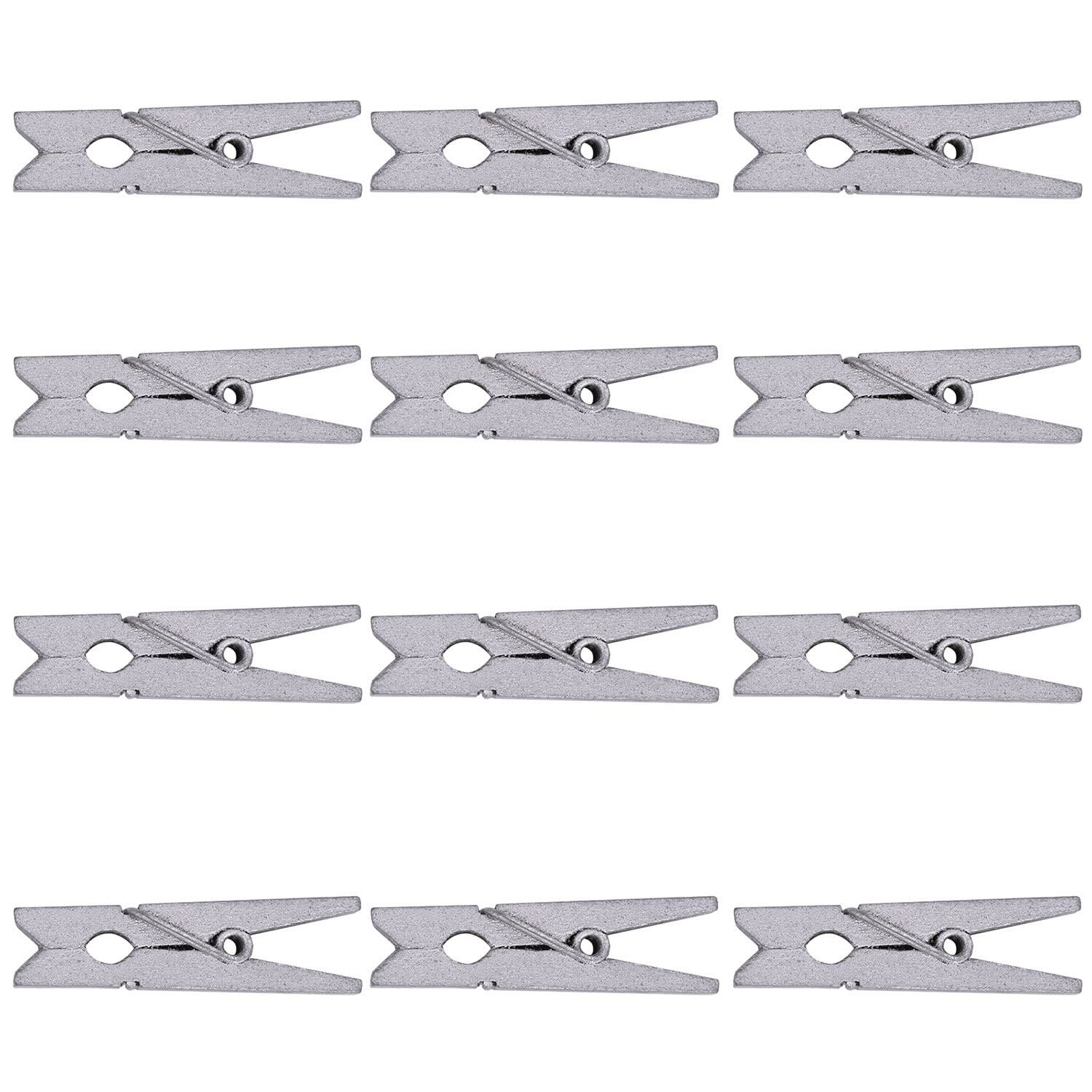 Trimming Shop Tiny Pegs 3.5cm Mini Wooden Peg – 50 PCS Silver Craft Pegs for Photo Hanging, Scrapbooking, Card Making, DIY Decorations, Mini Pegs For Crafts