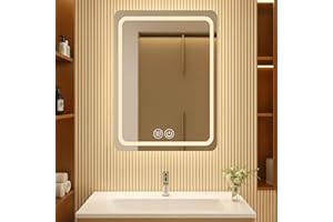 Maeklon 24"x32" LED Bathroom Mirror with Lights, Backlit & Front-lit, Wall Mounted Vanity Mirror with Memory Function, Dimmab