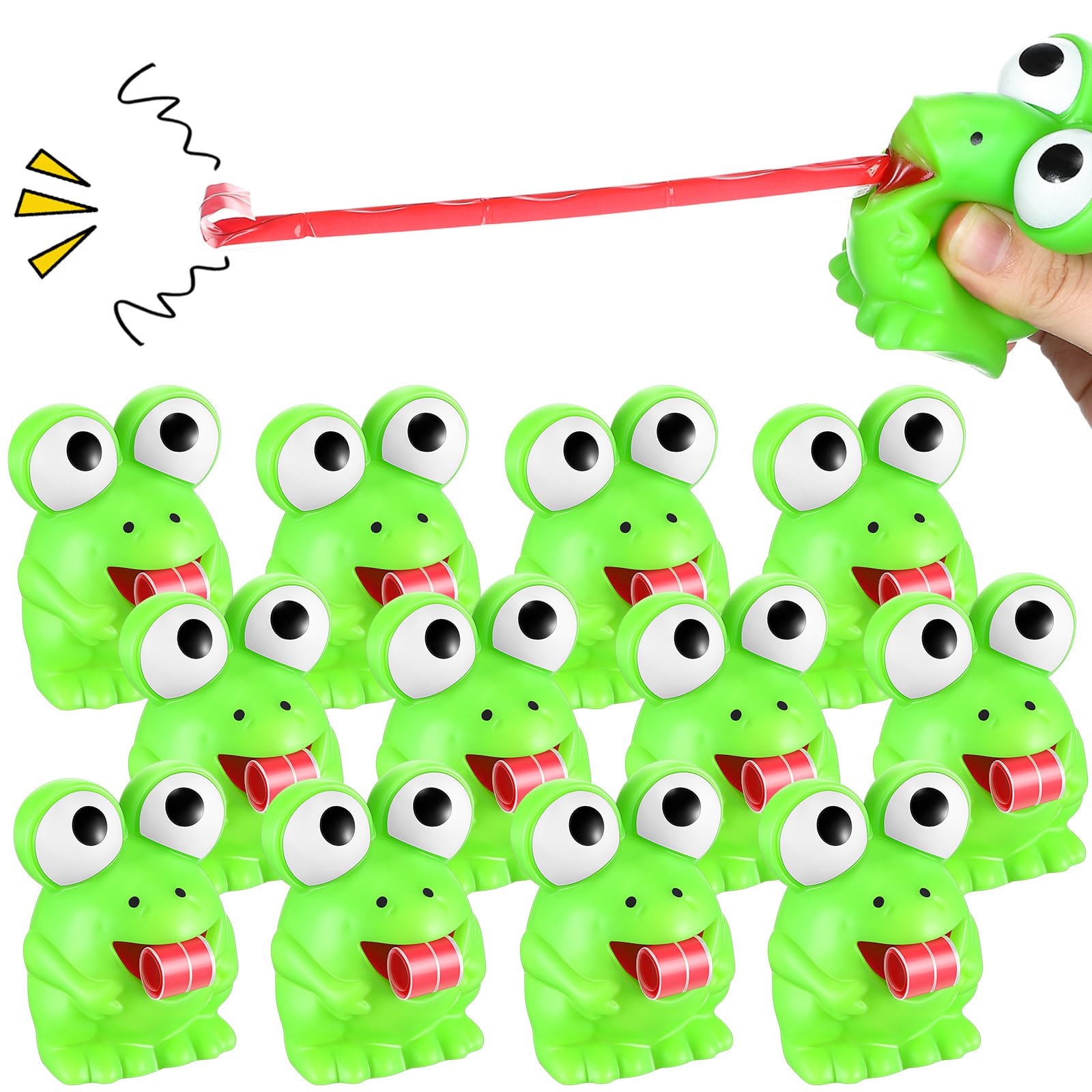 Photo 1 of RoundFunny 6 Pcs Stress Frog Toys Tongue Sticking Out Novelty Relief Squeeze Toys Stress Screaming Party Decor Passover Frog Stress Ball for Adults Passover Gifts Stress Decompression Relief