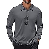 COOFANDY Men's Long Sleeve Polo Shirts Quick Dry Moisture Wicking Lightweight Golf Shirts Casual Collared Shirt