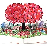 SOUL POP UP 3D Pop Up Valentines Day Card Heart Tree with Couple in Park - Romantic Valentine Pop Up Card for Wife, Girlfriend, Her - Anniversary Birthday Gift