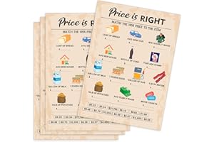 QUPT 70th Birthday Party Games, Price is Right Games, Birthday Party Supplies for Adults, Fun 1956s Party Game，Pack of 30 Cards