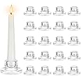 Hewory Glass Taper Candle Holders: 20 PCS Candlestick Holders Clear Short Tapered Candle Holder Set - Candle Stick Holder Decor for Table Centerpiece Wedding Party Advent Christmas Home Decorations